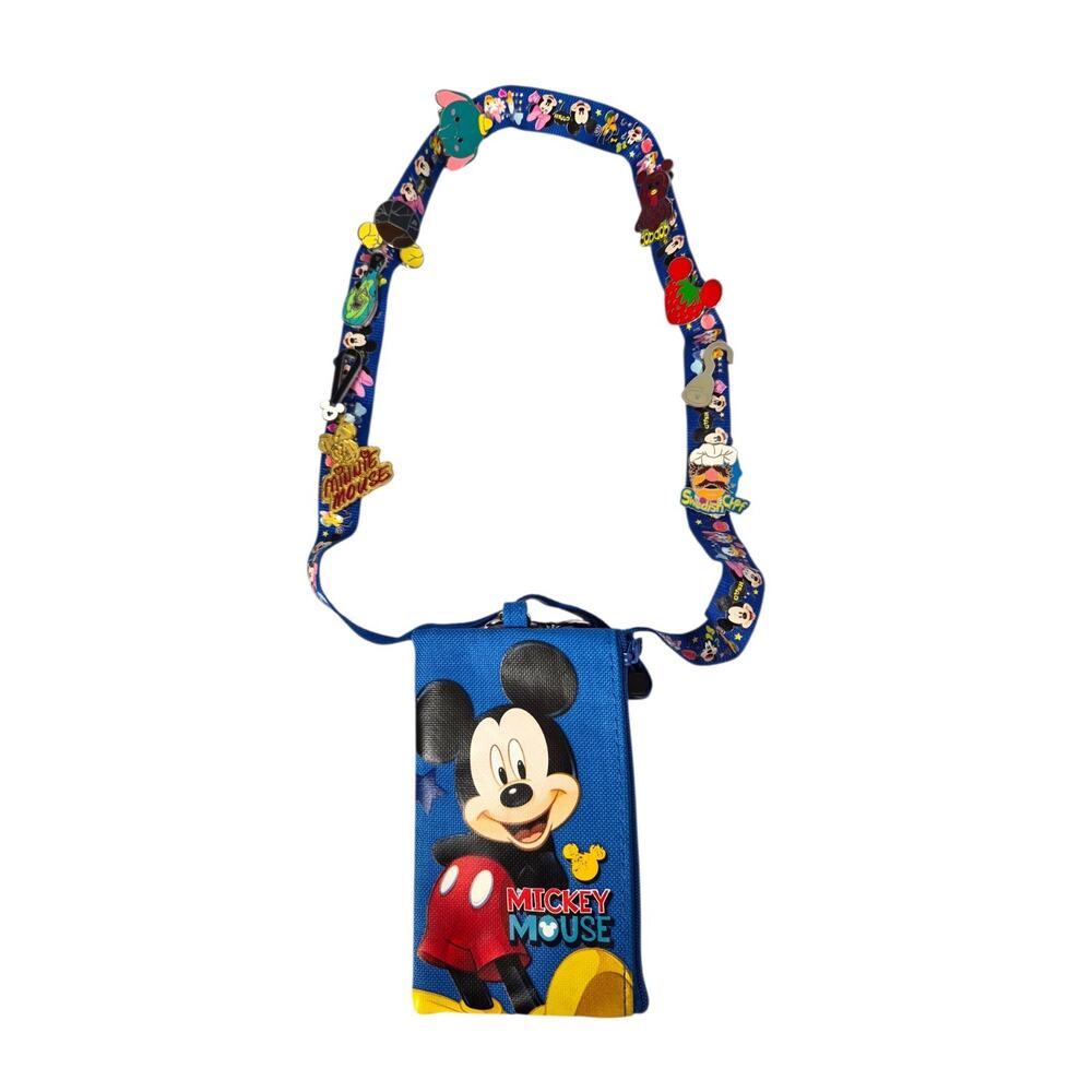 Disney Mickey Mouse Trading Pin Lanyard Walt Disney Collectible With 9 Pins